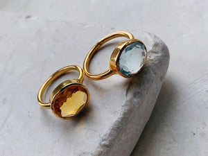 Oval Chunky Ring, Citrine - Medium