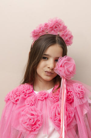 Pink Ruffle Flower Headdress