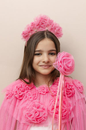 Pink Ruffle Flower Headdress