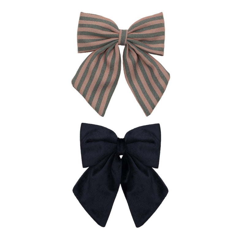 Stripe Agnes Bow Clips