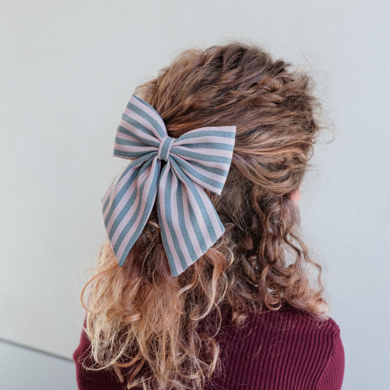 Stripe Agnes Bow Clips