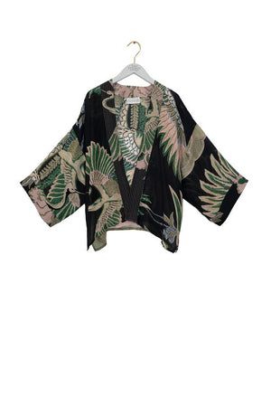 Crane Kimono - Emerald