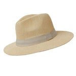 Panama Hat - Natural Paper with Dove Grey Band