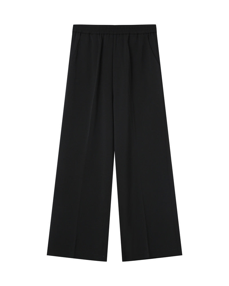 Noblesse Wide Cotton Trousers - Noire