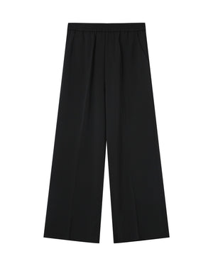 Noblesse Wide Cotton Trousers - Noire