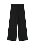 Noblesse Wide Cotton Trousers - Noire