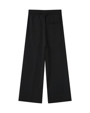 Noblesse Wide Cotton Trousers - Noire