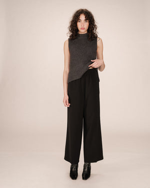 Noblesse Wide Cotton Trousers - Noire