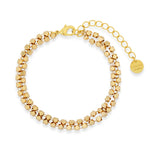 Paris Double Row Gold Cube Bead Bracelet