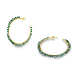 Parker Hoop Gold Earrings  - Onyx and Agate