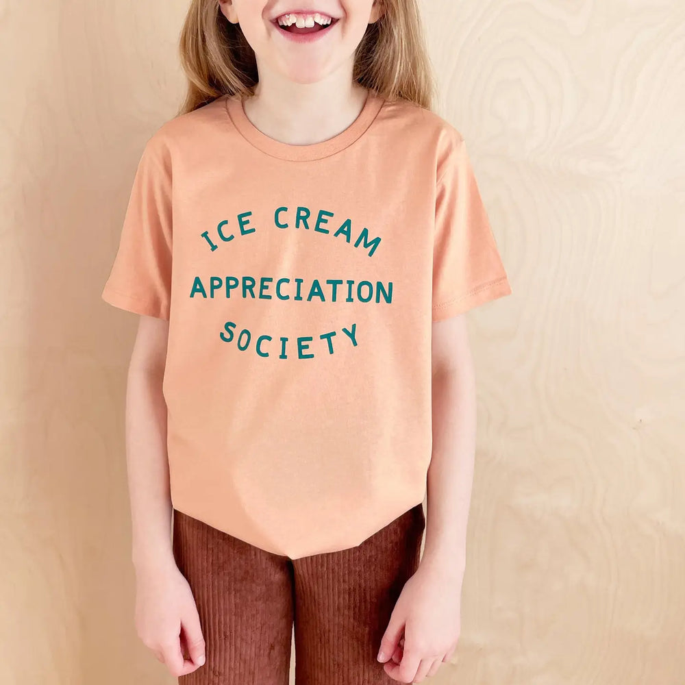 Ice Cream Appreciation Society - Kid's T-shirt - Peach - Age 18-24 Months