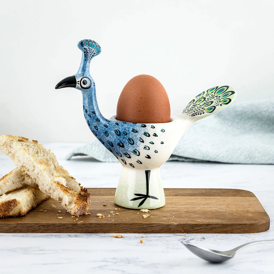 Hannah Turner Hand-Made Ceramic Peacock Egg-Cup