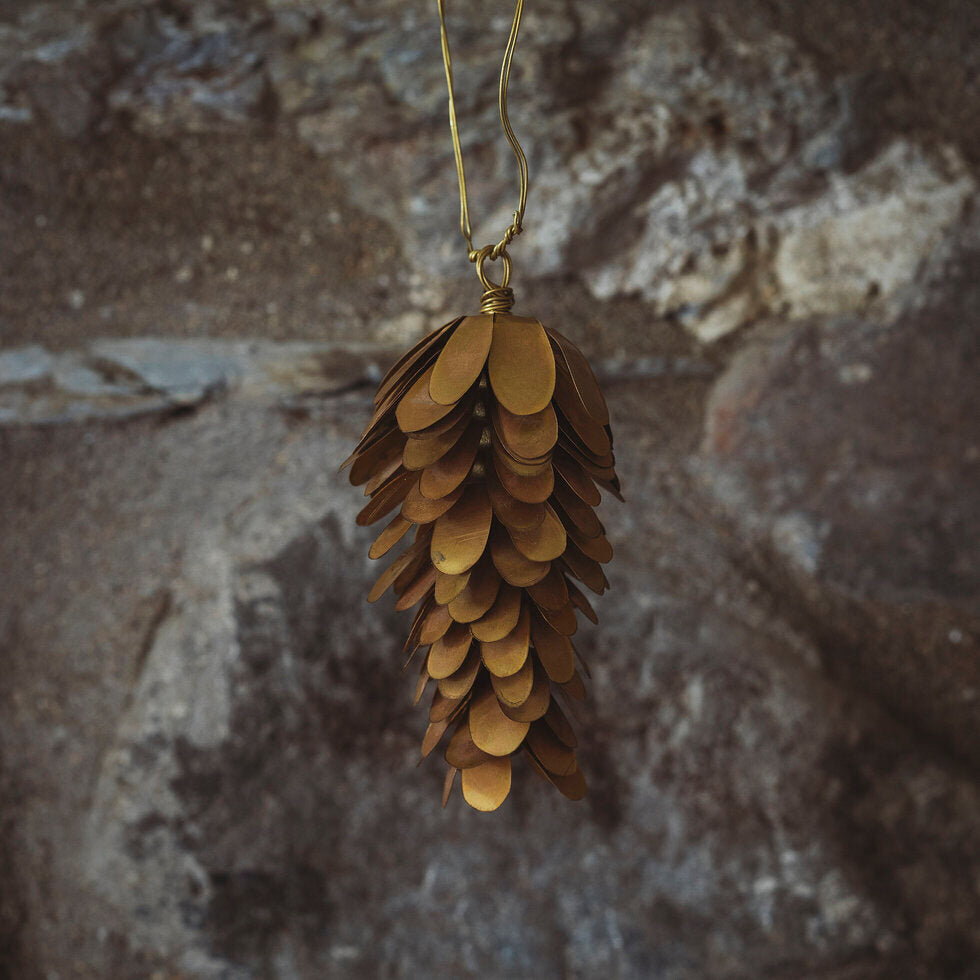Brass Pine Cone Decoration