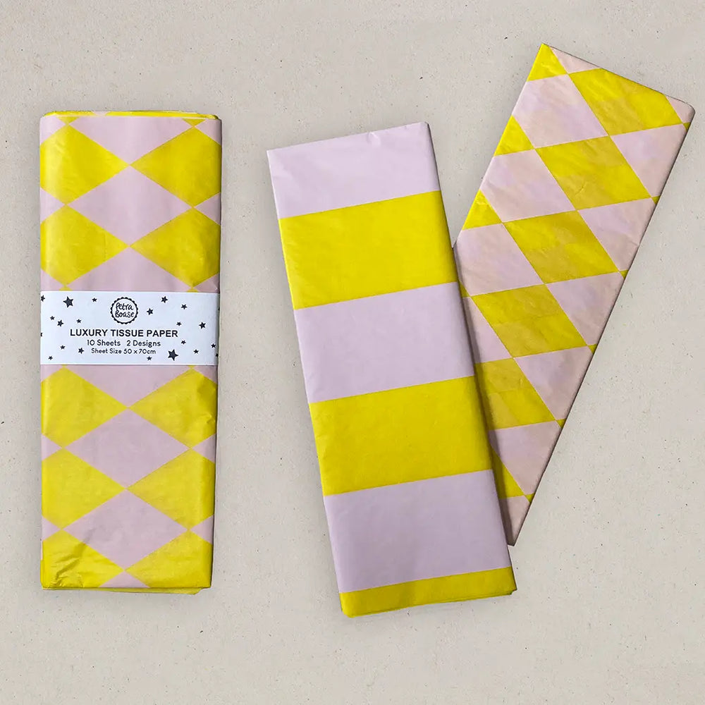 Luxury Tissue Paper Wrap - Lilac and Yellow