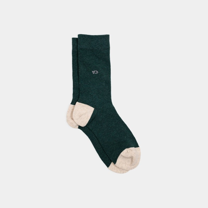 Men's Combed Cotton Socks - Mottled Dark Green