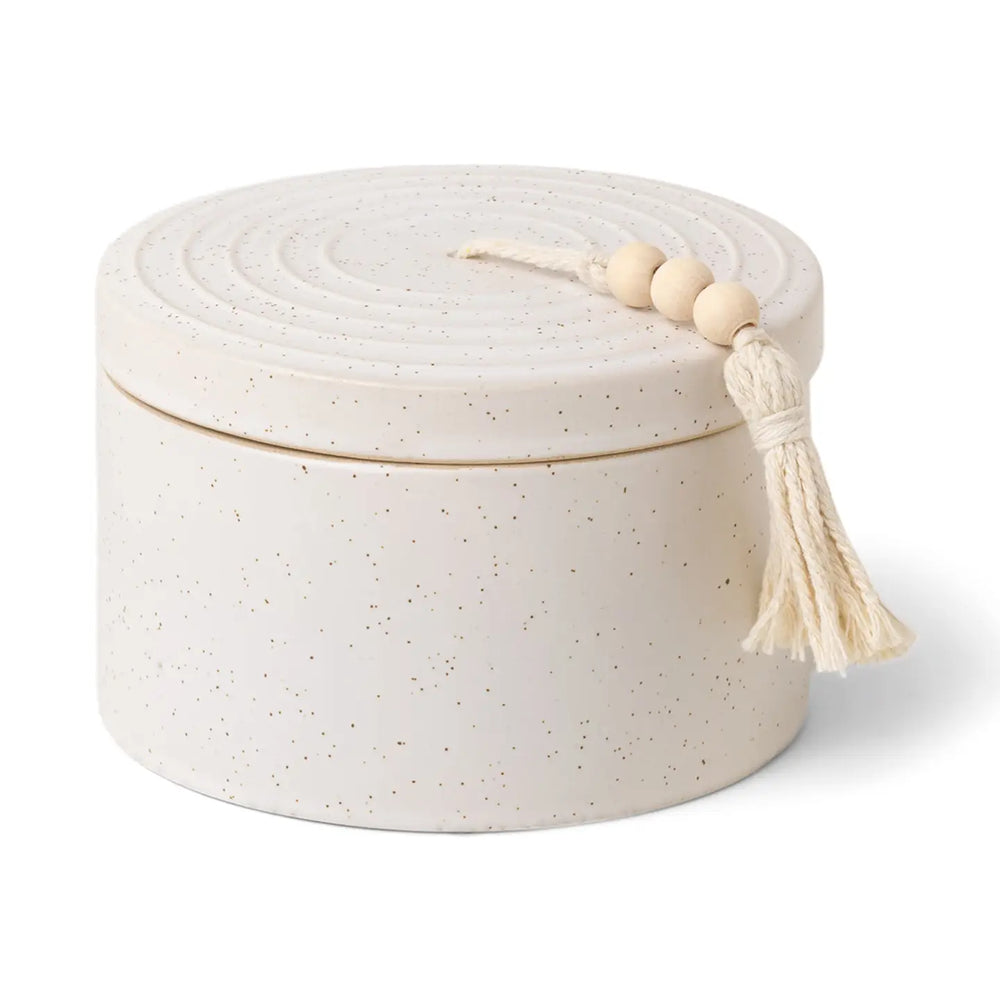 Paddywax Cypress & Fir Ceramic Candle with Lid - White