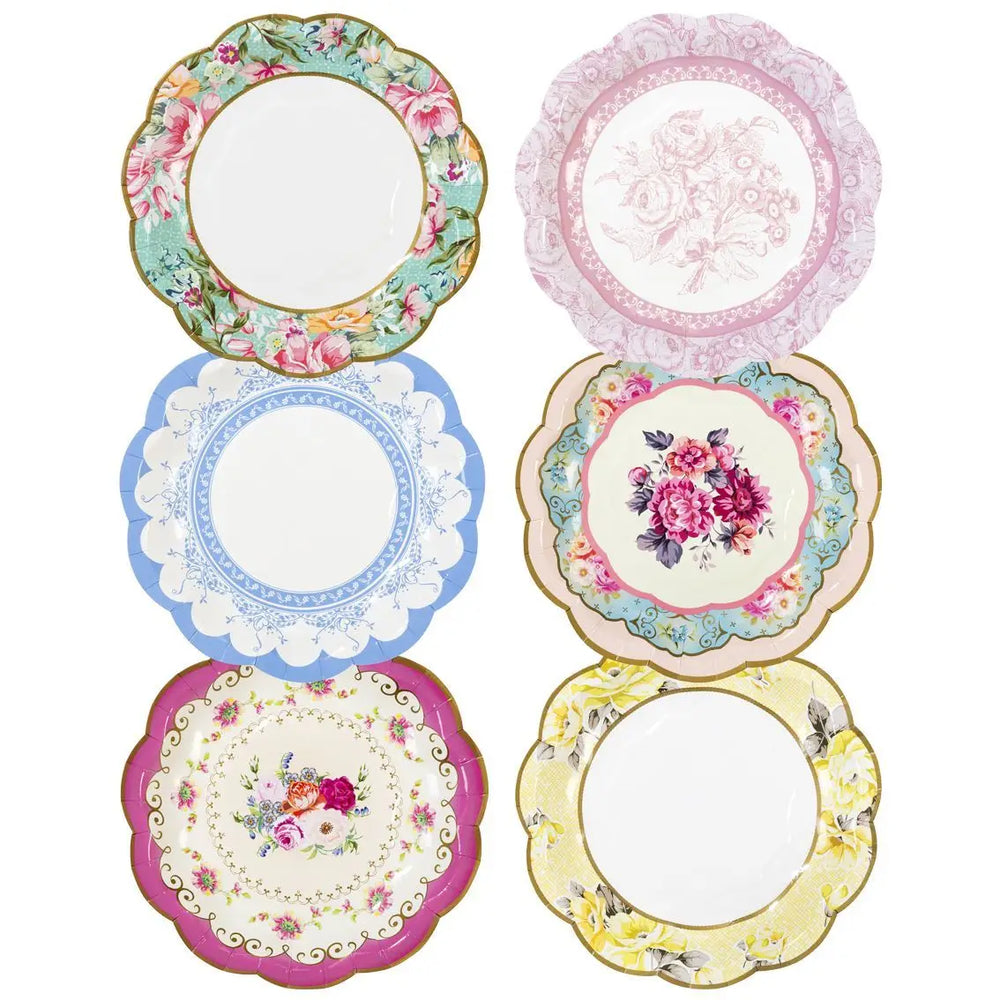 Truly Scrumptious Vintage Style Paper Plates - Pack of 12