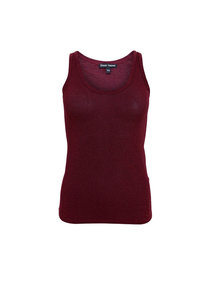 Faye Lurex Strap Top - Plum