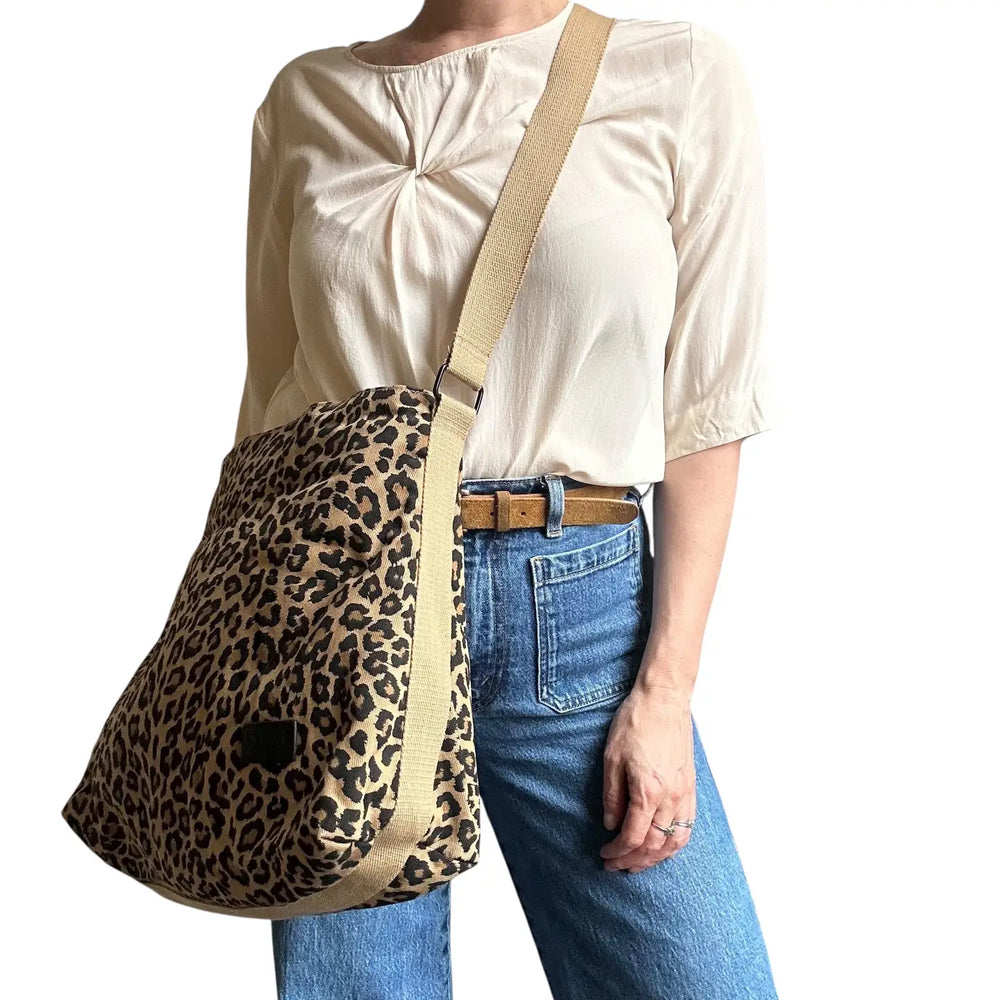 Portland Messenger Bag - Leopard Print Sand