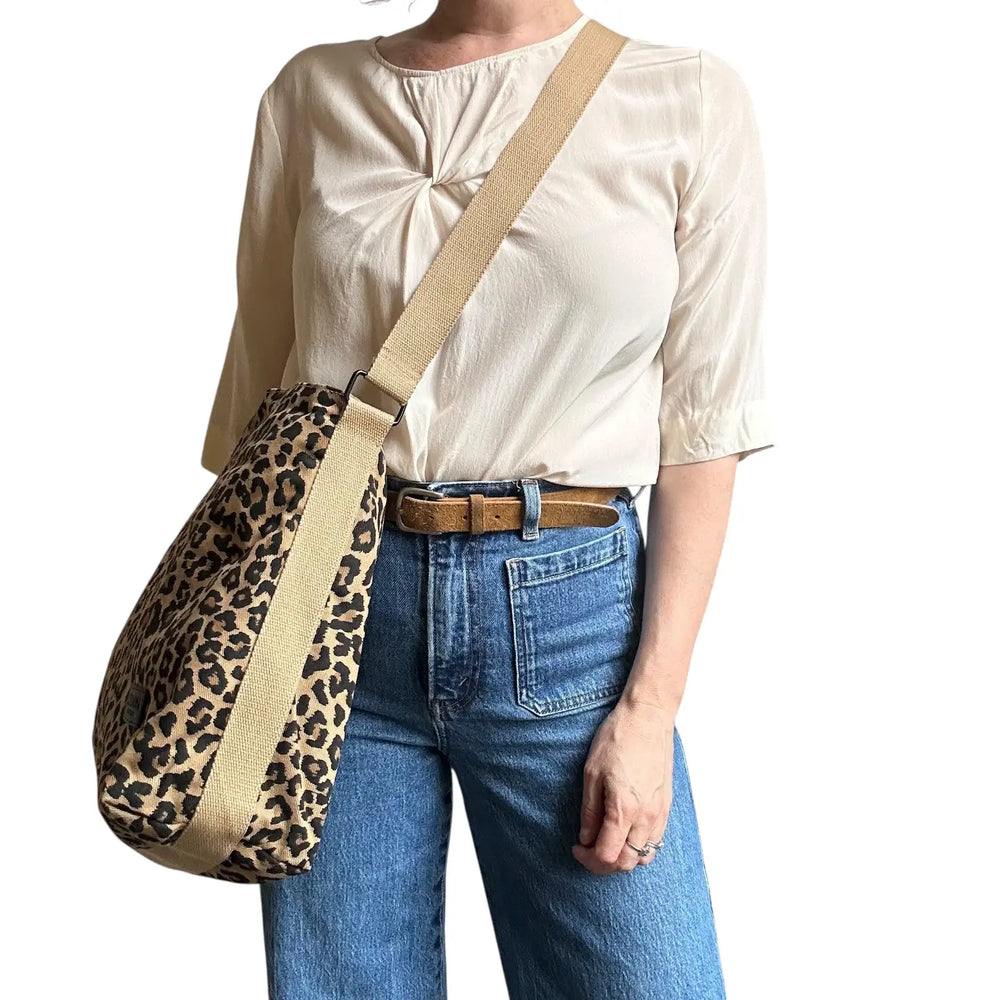 Portland Messenger Bag - Leopard Print Sand