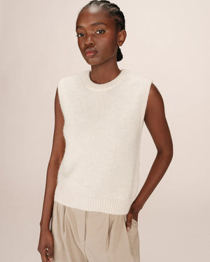 Say Sleeveless Sweater - Ecru