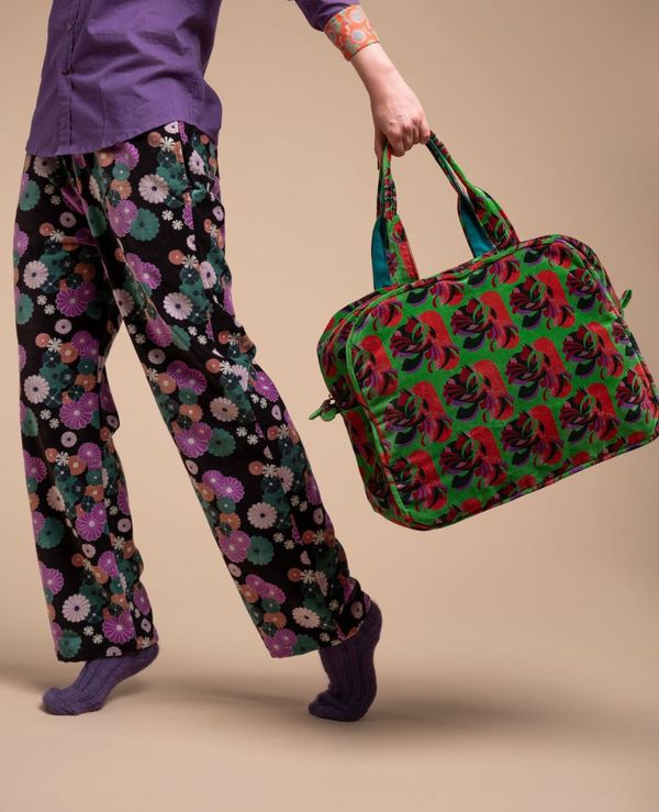 Poppins Organic Cotton Velvet Weekend Bag - Split Green (POP034)