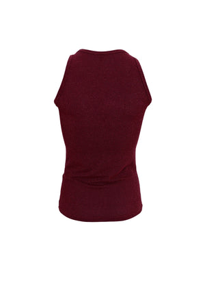 Faye Lurex Strap Top - Plum