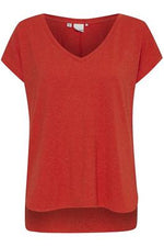 V Neck T Shirt - Grenadine