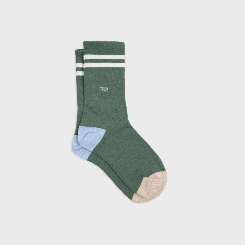 Men's Combed Cotton Retro Socks - Green