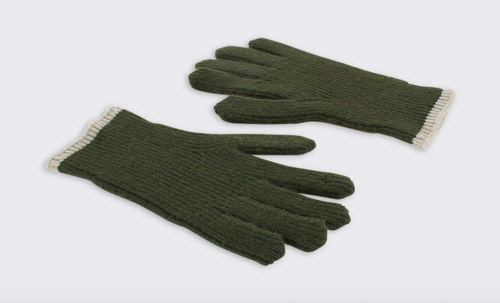 Men's Ribbed Gloves - Green