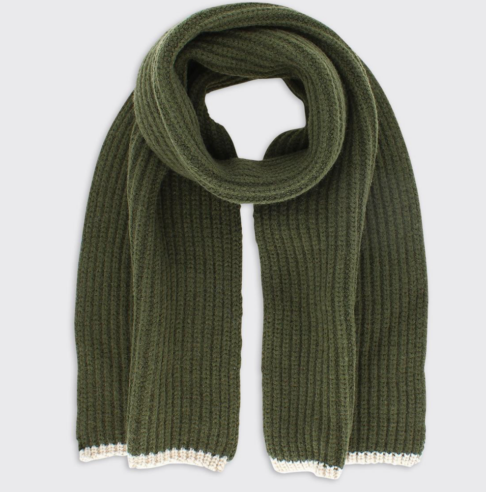 Men's Ribbed Scarf - Green