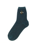 Rio Luxe Socks in Teal With a Removable Bee Pin