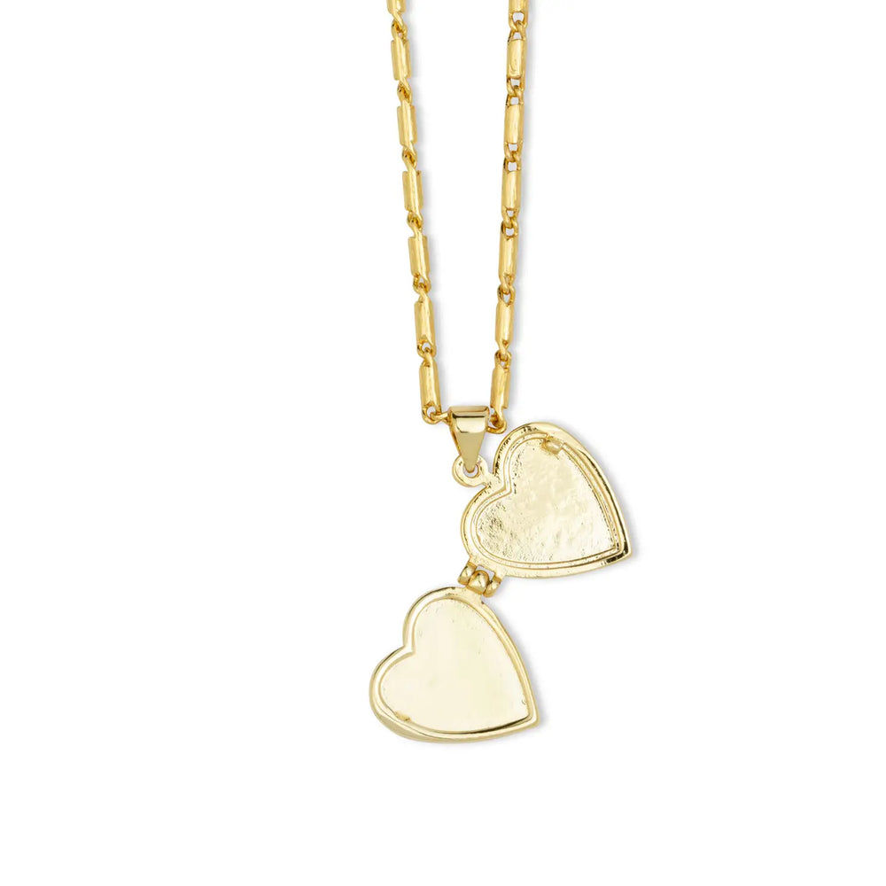 Roxy Gold Locket Necklace - Crystal