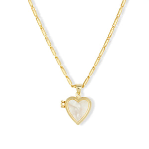 Roxy Gold Locket Necklace - Crystal