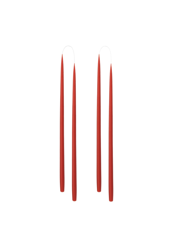 Hand Dipped and Dyed Slim Candles  1.3 cm H= 28 cm (Pair)