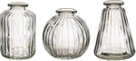 Clear Glass Bud Vases - Set of 3