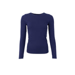 Tea Long-Sleeved Ribbed Top - Navy