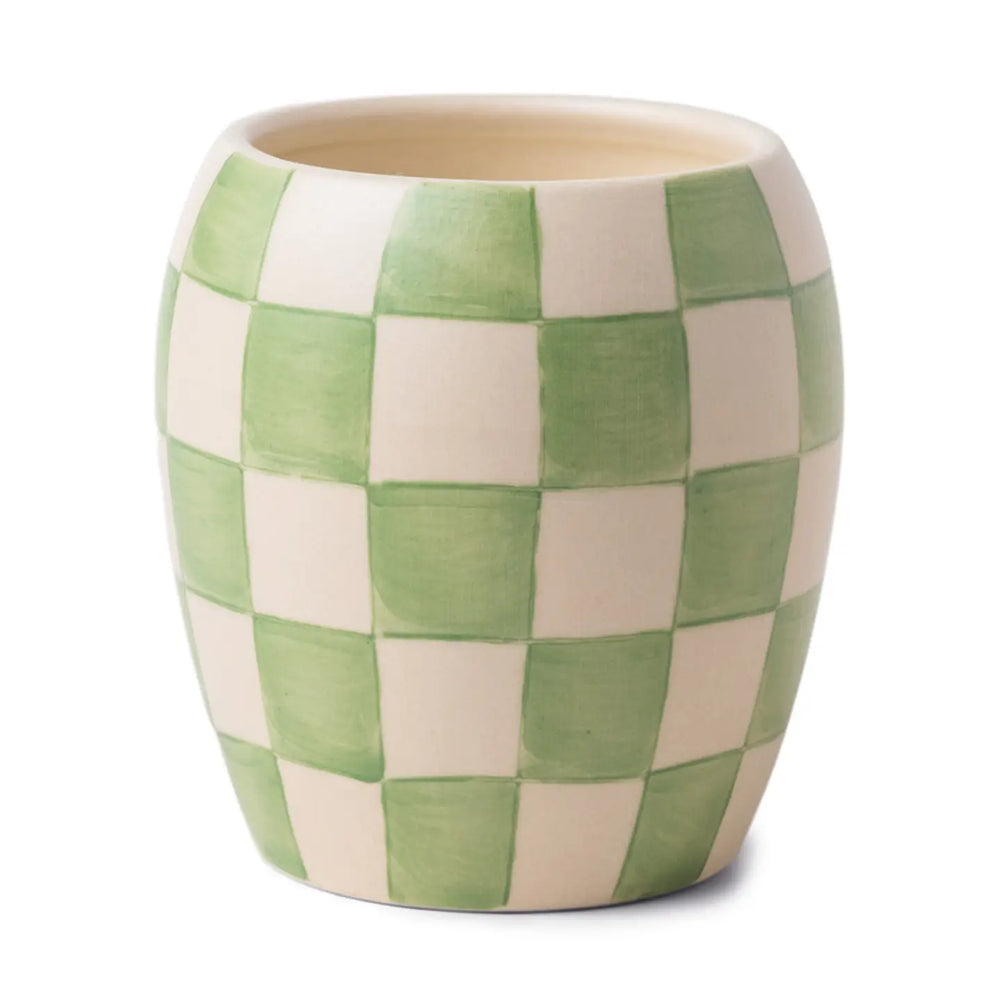 Paddywax Checkmate Porcelain Candle - Sage - Cactus Flower