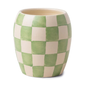 Paddywax Checkmate Porcelain Candle - Sage - Cactus Flower