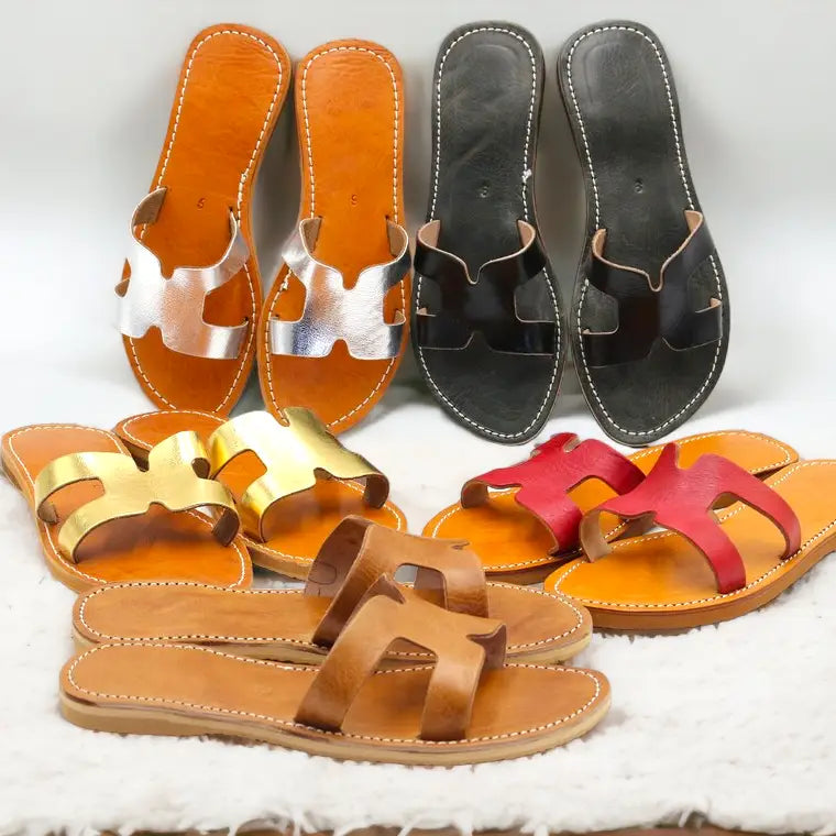 Leather Sandals - Tan