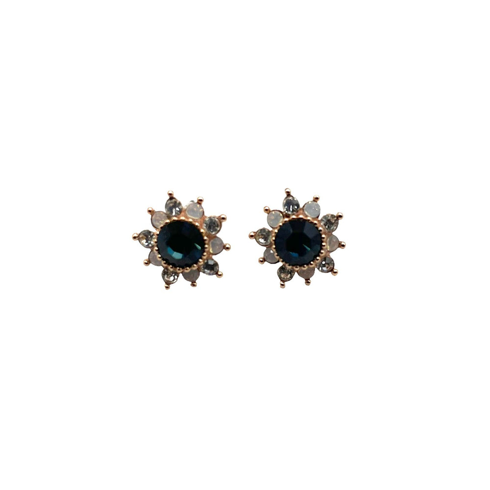 Sapphire Flower Sparkle Earrings.