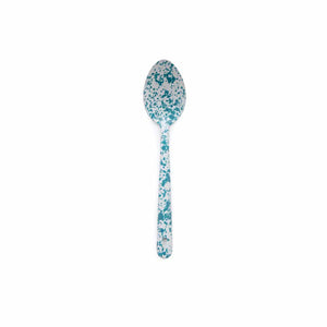 Enamel Splatter Serving Spoon - 12" Turquoise