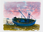 The Blue Boat (pulled up on Aldeburgh beach) - Bernard Cheese