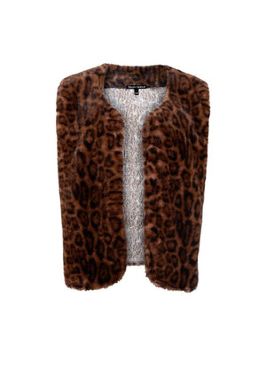 Shanti Faux Fur Gilet - Leopard