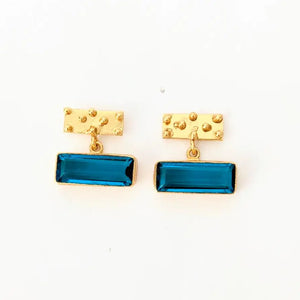 Siena Apatite Pendant Earrings - Cast Bronze Gold Plated