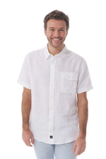 Men's Linen Short Sleeved Shirt - White