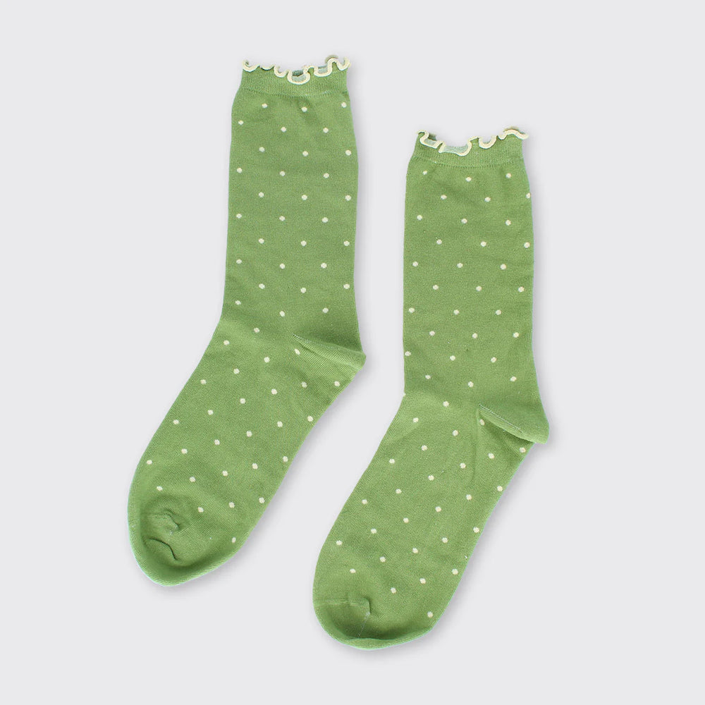 Small Spot Socks - Green