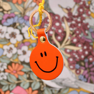 Smiley 'Feeling Lush' Embossed Leather Key Ring