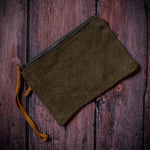Jute Pouch Bag With Leather Handle - Brown