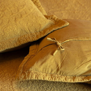 Stonewash Cotton Mustard Cushion With Pad